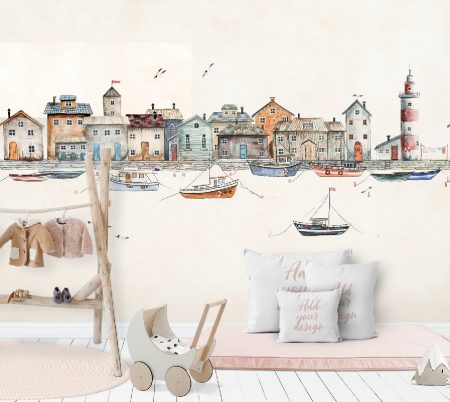 Fototapet Watercolor Port