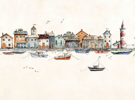 Fototapet Watercolor Port [2]