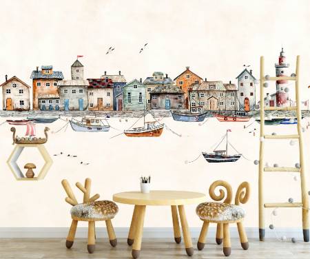 Fototapet Watercolor Port [1]
