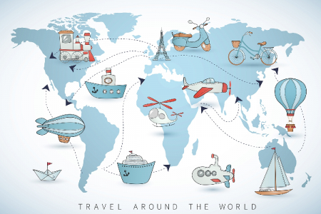 Fototapet World Tour Map [2]