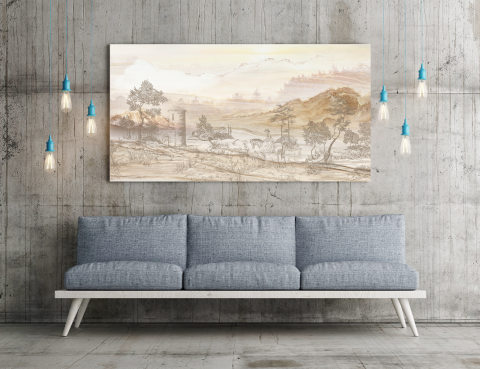 Tablou Canvas Peisaj Bej - Living & Dormitor [3]
