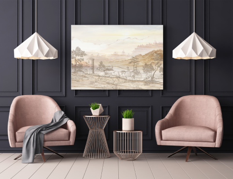 Tablou Canvas Peisaj Bej - Living & Dormitor [1]