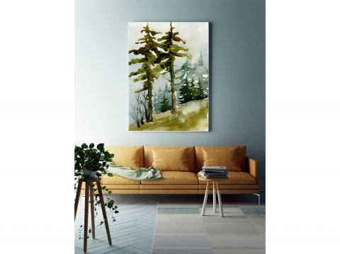 Tablou Canvas peisaj iarna munte brazi [1]