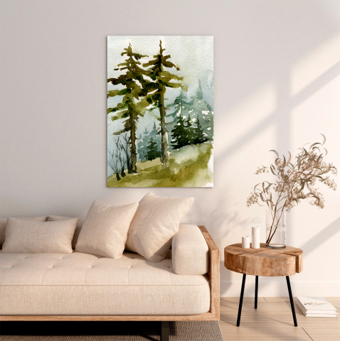 Tablou Canvas peisaj iarna munte brazi [2]