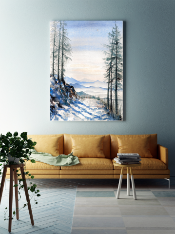 Tablou Canvas Peisaj Munte Iarna Zapada [3]