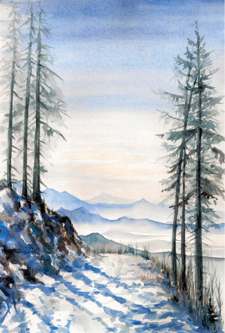 Tablou Canvas Peisaj Munte Iarna Zapada