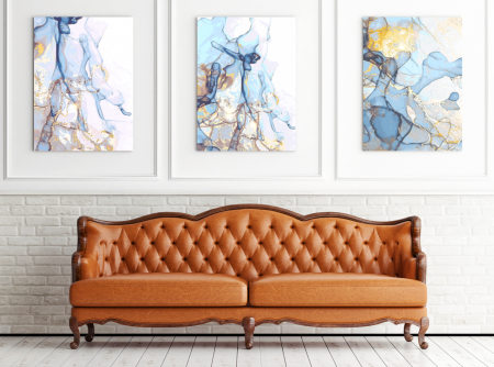 Tablouri Canvas - Tablou Glam Fluid Marble 3xL60xH100cm