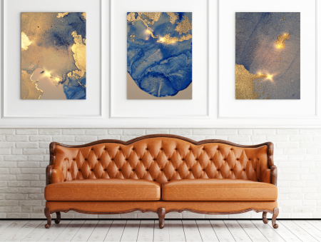 Tablouri Canvas - Tablou The waves Of The Golden Sea Art mock-up in camera / model