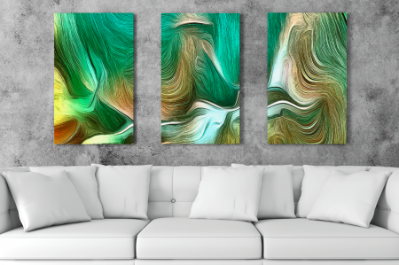 Tablouri Canvas - Tablou Abstract Malachite 3xL60xH100cm