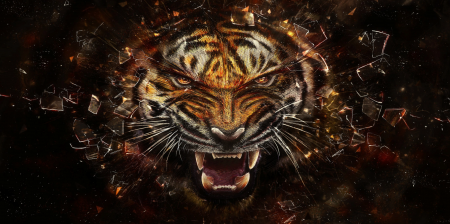 Tablou Pe Panza - Angry Tiger [1]