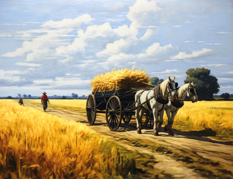Tablou pe panza - Sunlit Wheat Fields [1]