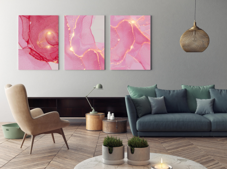 Tablouri Canvas - Tablou Pink Coral mock-up in camera / model