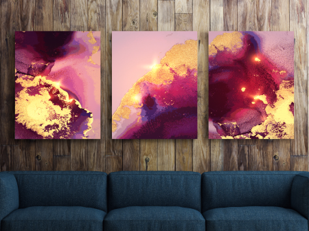 Tablouri Canvas - Tablou Crimson Sunset 3xL60xH100cm