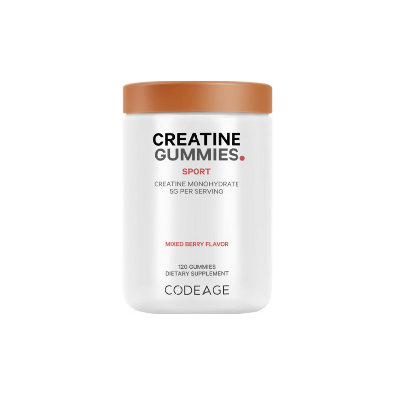 Suplimente alimentare - Codeage Creatine Gummies 5g, Jeleuri Delicioase Cu Creatina Pentru Energie Si Performanta Musculara, Cu Aroma De Fructe De Padure, 120 Jeleuri