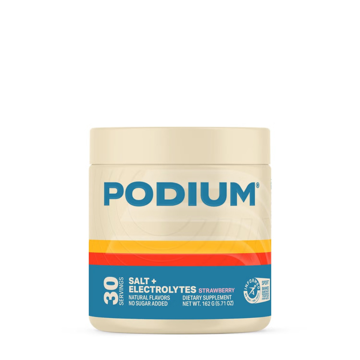 Suplimente alimentare - Podium Salt + Electrolytes, Supliment Electrolitic Pentru Sport Si Hidratare Intensa, Aroma Capsuni, 162 G
