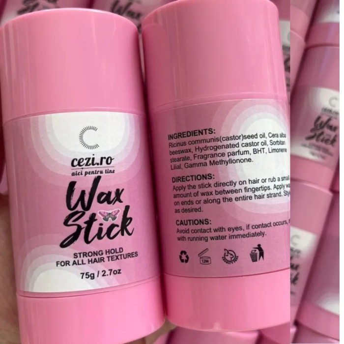Ceară de Păr Stick Roz, 75g, Cezi – Coafare Precisa, Controlul Buclelor și Finisaj Impecabil [2]