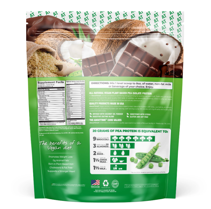 Abouttime Vegan Protein Proteina Vegana Cu Aroma Naturala De Ciocolata, 972.8  [2]