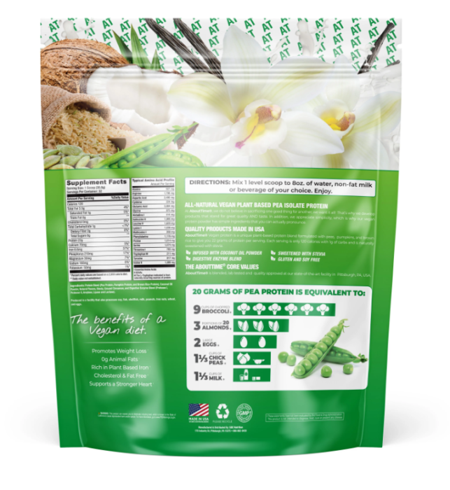 Abouttime Vegan Protein Proteina Vegana Cu Aroma Naturala De Vanilie, 985.6 G [3]