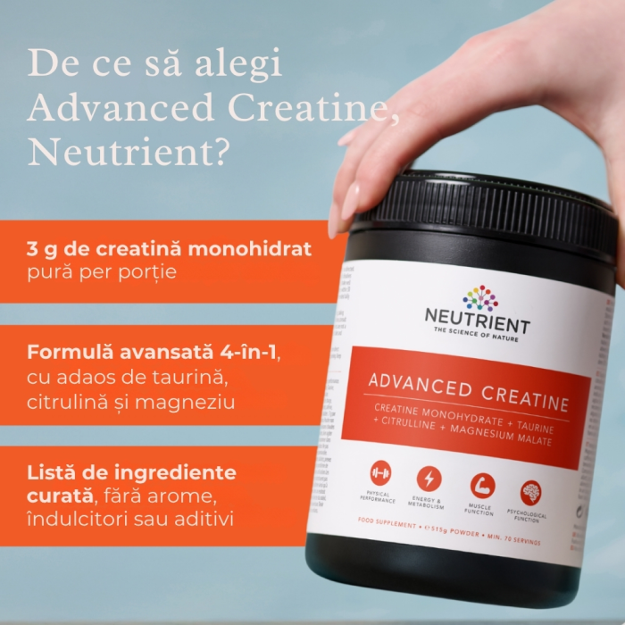 Neutrient Creatină Avansată M + Taurină + Citrulină + Magneziu (524g) [2]