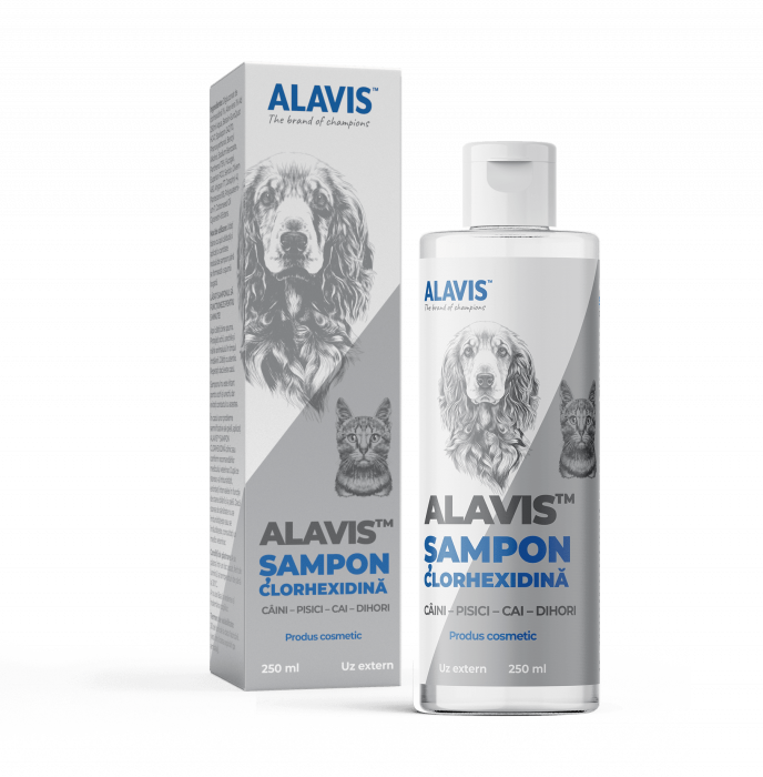 ALAVIS™ Șampon Clorhexidină Câini, Pisici, Dihori & Cai 250ml [1]