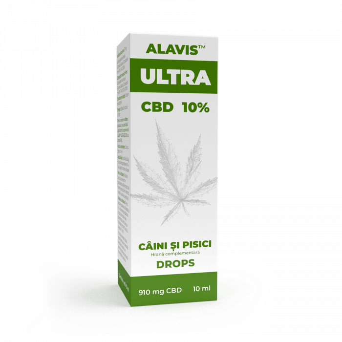 ALAVIS™ ULTRA 10% Ulei CBD Câini & Pisici 10ml | Convulsii, Stres, Anxietate [1]