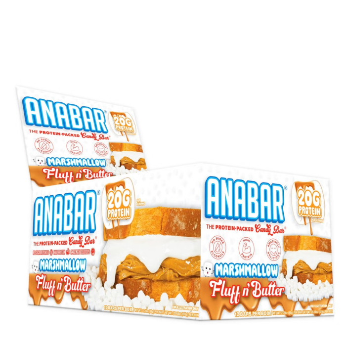 Anabar Protein Candy Bar Marshmallow Fluff N' Butter, Baton Proteic Cu Gust De Crema De Bezele Si Unt De Arahide, 68 G [2]