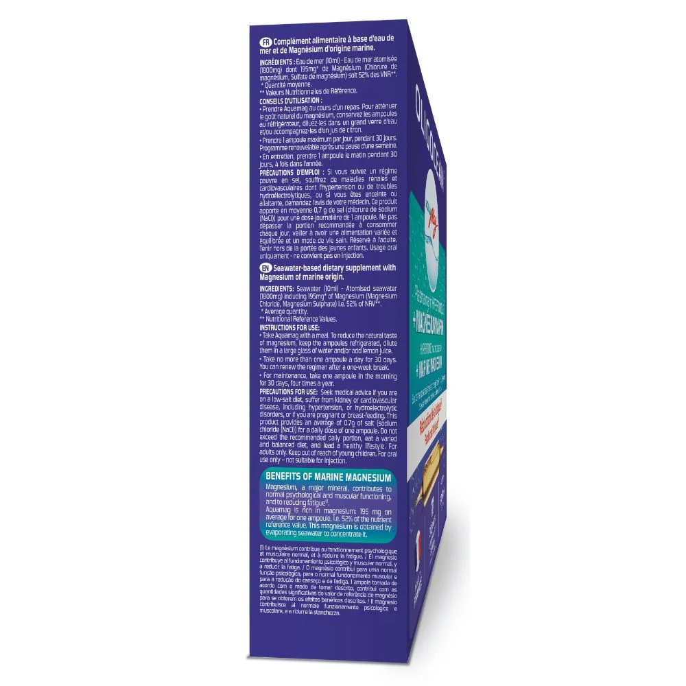 AquaMag Oligocean – Magneziu Marin pentru Stres, Energie & Sistem Nervos, 30 fiole [2]