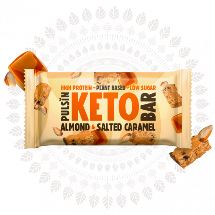 Baton Proteic Keto cu Migdale si Caramel Sarat 50g [1]