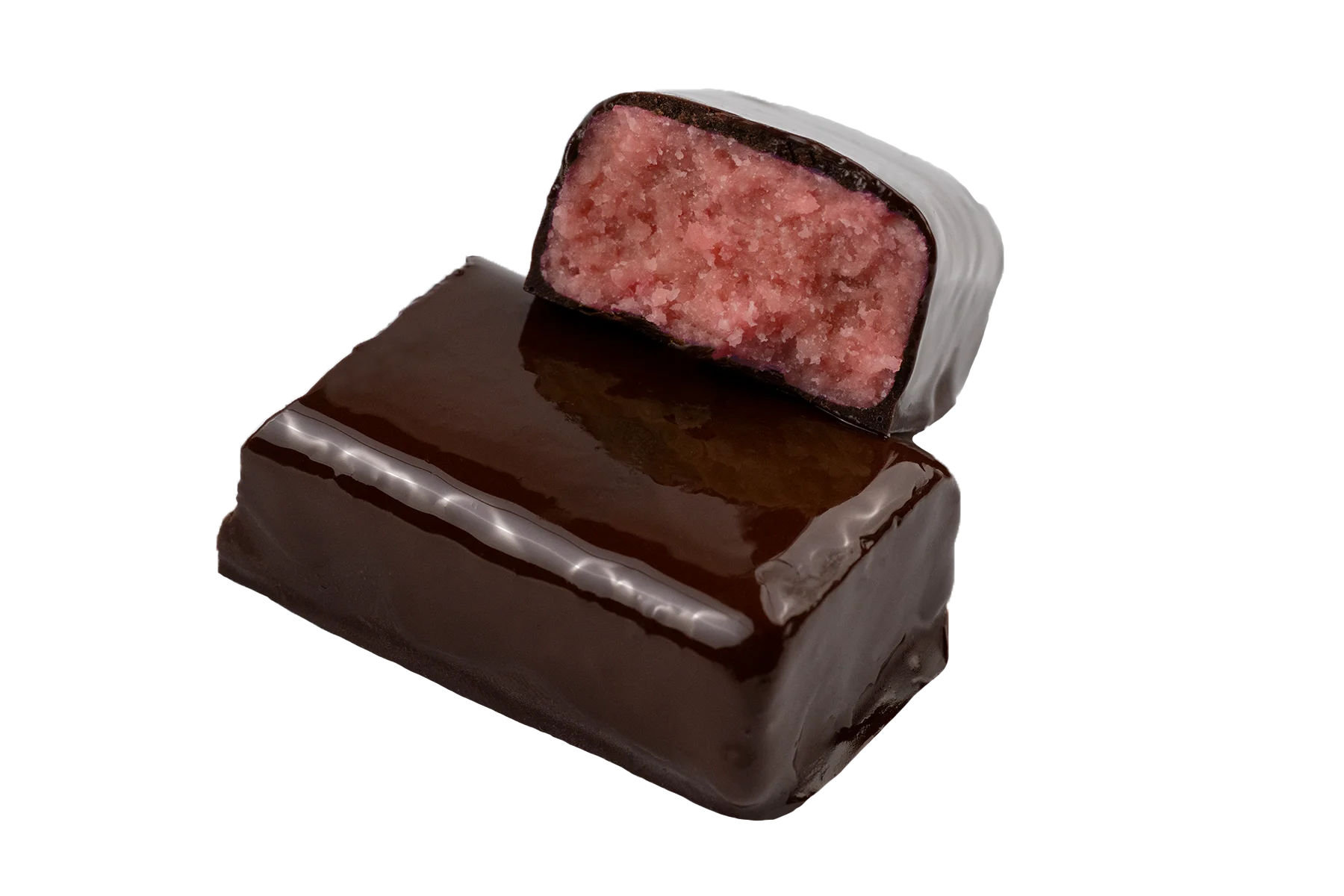 Baton Vegan - Candy town cu capsune şi cocos invelit in ciocolată neagră premium, 100% natural, organic, bogat in fibre [2]