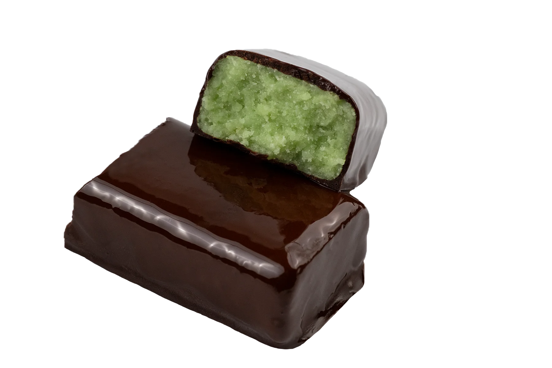 Baton Vegan - Candy town cu matcha si menta invelit in ciocolată neagră premium, 100% natural, organic, bogat in fibre [2]