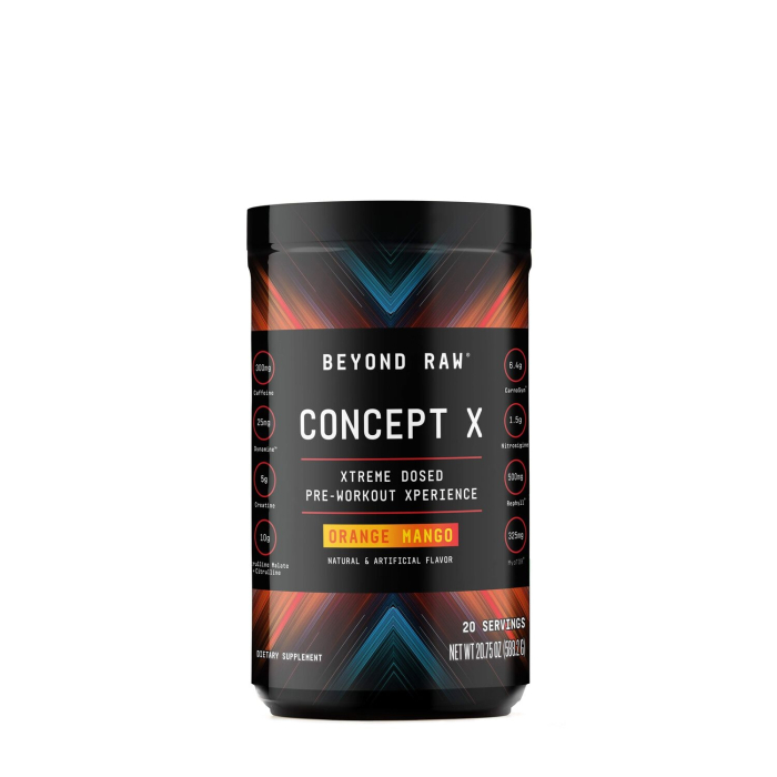 Beyond Raw Concept X Pre-workout, Formula Pre-workout Cu Aroma De Portocale Si Mango, 588.2 G [1]