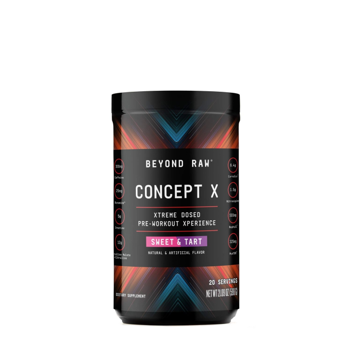 Beyond Raw Concept X Pre-workout, Formula Pre-workout Cu Aroma Sweet & Tart, 598 G [1]