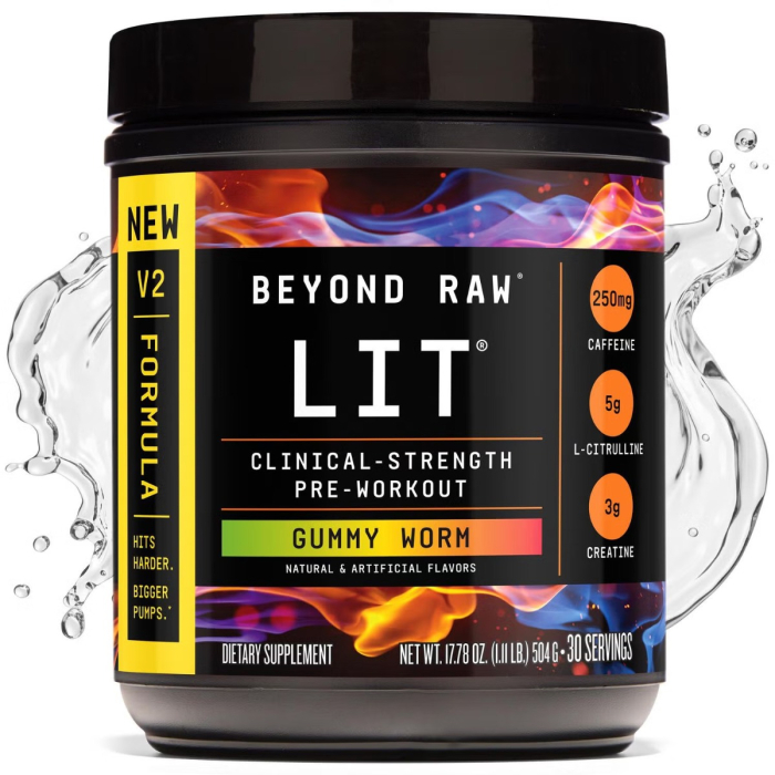 Beyond Raw Lit V2 Pre-workout With Gummy Worm Flavor, Pre-workout Cu Aroma De Jeleuri, 504 G [7]