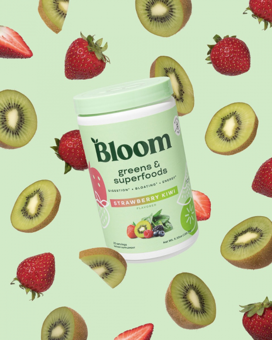 Bloom Greens & Superfoods - Strawberry Kiwi, Amestec de Super-Alimente Verzi cu Aroma de Capsuni si Kiwi, 150.75 g [3]