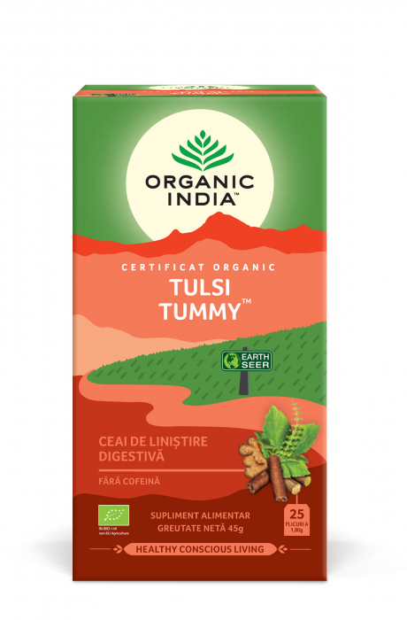 Ceai Digestiv Tulsi (Busuioc Sfant) Tummy cu Ghimbir, Plante Savuroase si Condimente, plicuri [1]