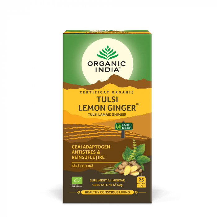 Ceai Tulsi (Busuioc Sfant) cu Lamaie si Ghimbir | Antistres Natural & Reinsufletire, plicuri [1]