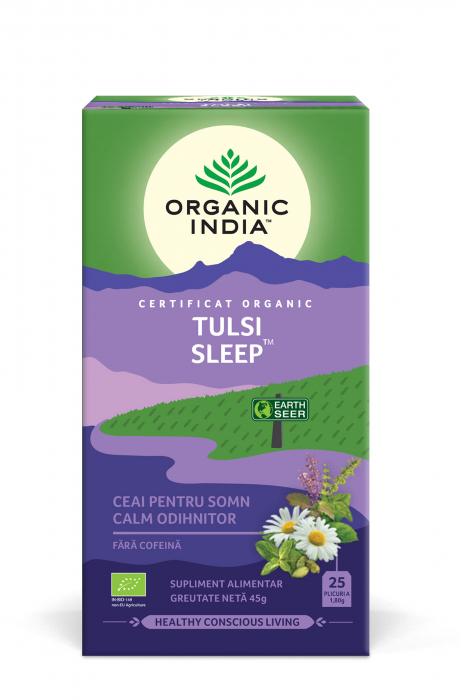 Ceai Tulsi Sleep cu Plante Relaxante, Reconfortante | Somn Calm, Odihnitor, plicuri [1]