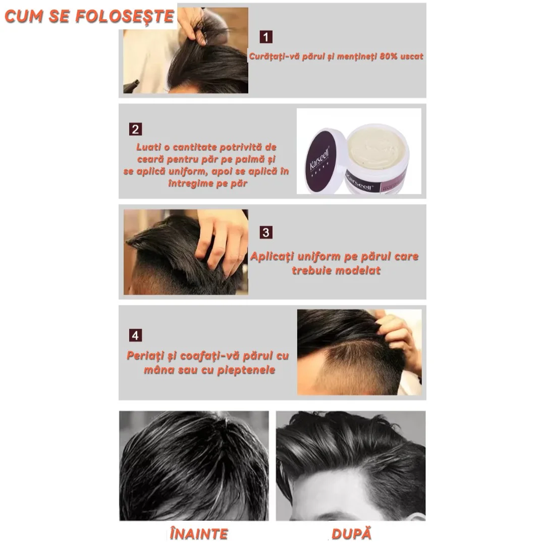 Ceara de par Karseell ( pentru styling ofera definitie maxima, de lunga durata, cu o fixare ridicata, stralucire ridicata) * 100g [8]