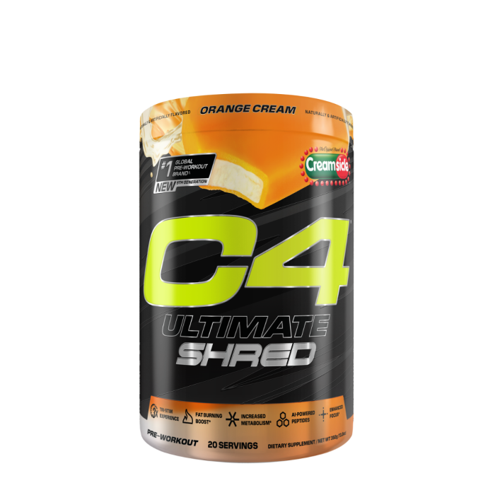 Cellucor C4 Ultimate Shred Pre-workout Orange Cream, Formula Pre-antrenament Pentru Performanta Si Arderea Grasimilor Cu Aroma De Portocale, 392 G [1]