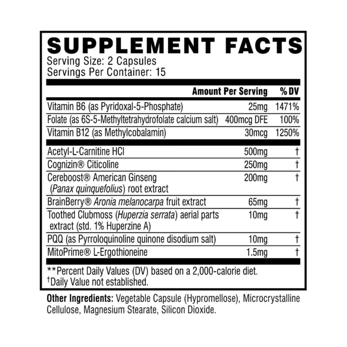 Cellucor Super Brain Cognitive Booster, Formula Avansata Pentru Imbunatatirea Performantei Cognitive, 30 Cps [4]