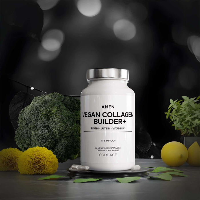 Codeage Amen Vegan Collagen Builder, Colagen Vegan Cu Biotina, Luteina Si Vitamina C, 30 Cps [10]