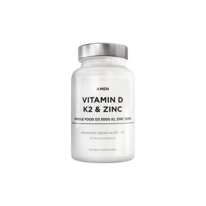 Codeage Amen Vitamin D - K2 & Zinc - Vitamin D3, Formula Pentru Imunitate, Oase Puternice Si Protectie Cardiovasculara, 60 Cps [2]