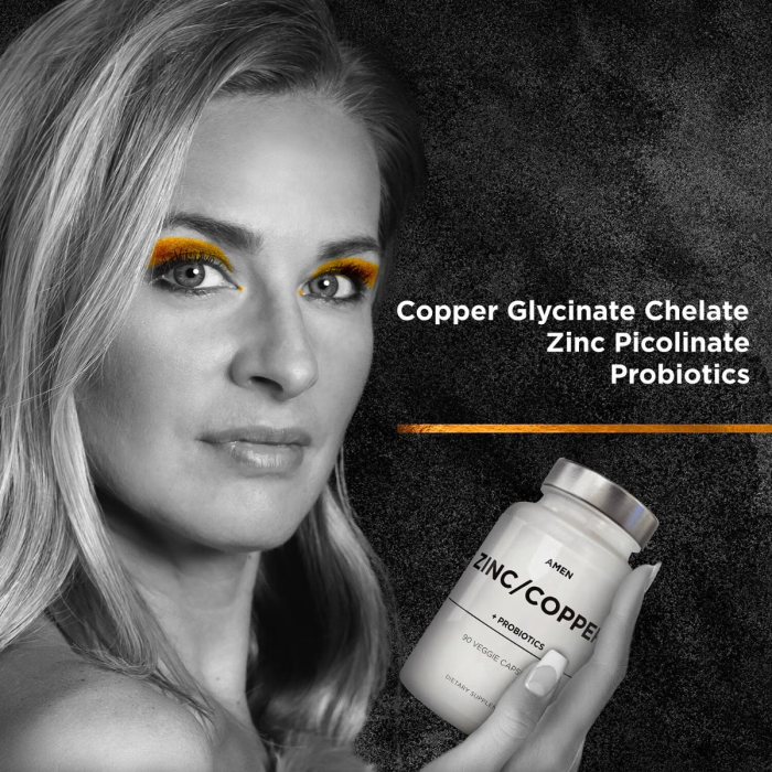 Codeage Amen Zinc/copper + Probiotics 2 Billion Cfu, Formula Pentru Echilibru Mineral Si Digestie Sanatoasa, 90 Cps [8]