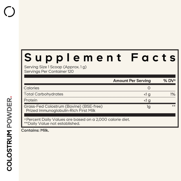 Codeage Bovine Colostrum Powder Unflavored Immunoglobulin Rich, Colostru Bovin Cu Imunoglobuline Pentru Imunitate Si Digestie Fara Aroma, 120g [4]