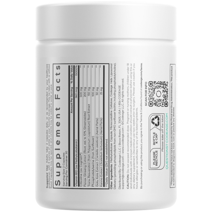 Codeage Brain Focus Multivitamin+, Suport Avansat Pentru Memorie, Concentrare Si Claritate Mentala, 60 Cps [2]