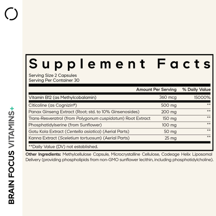 Codeage Brain Focus Multivitamin+, Suport Avansat Pentru Memorie, Concentrare Si Claritate Mentala, 60 Cps [7]