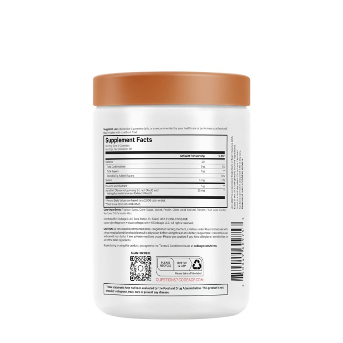 Codeage Creatine Gummies 5g, Jeleuri Delicioase Cu Creatina Pentru Energie Si Performanta Musculara, Cu Aroma De Fructe De Padure, 120 Jeleuri [2]