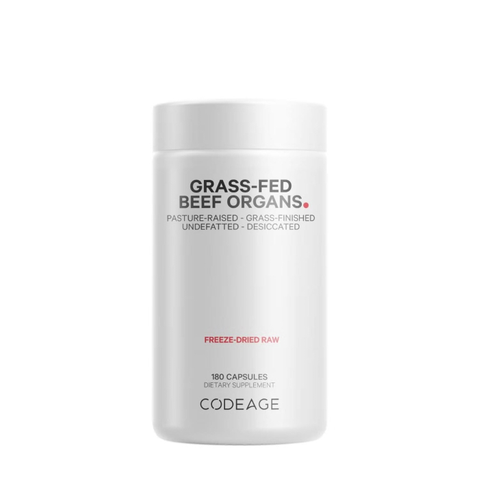 Codeage Grass-fed Beef Organs, Supliment Premium Cu Organe De Vite Hranite Cu Iarba, 180 Cps [1]