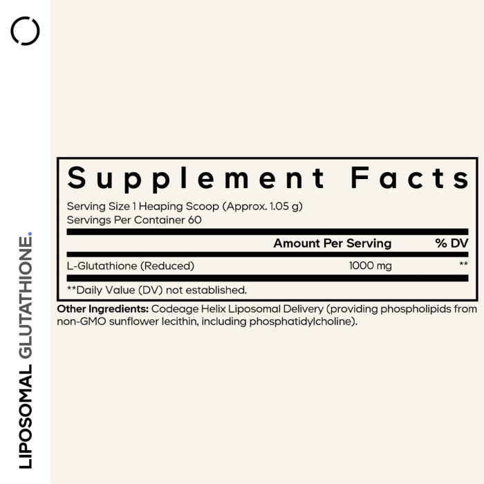Codeage Liposomal Glutathione, Glutation Lipozomal Pudra 1000 Mg, 63g [10]