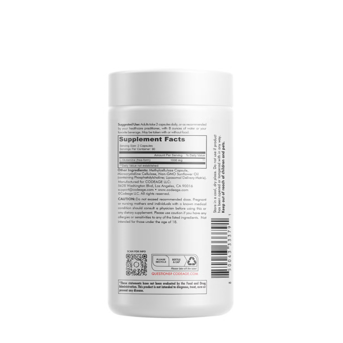 Codeage Liposomal L-glutamine+, Glutamina Liposomala, 180 Cps [4]